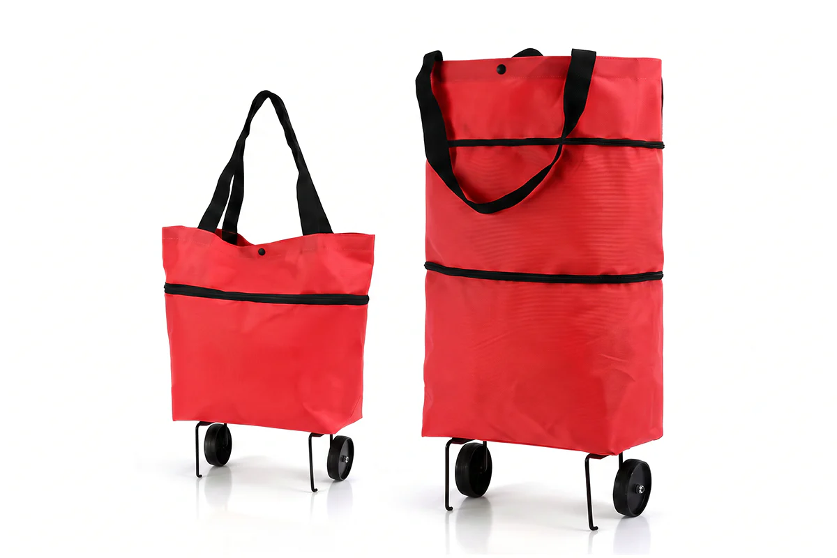 🛒 2-in-1 Foldable Shopping Cart Bag – Carry As A Bag, Roll As A Cart