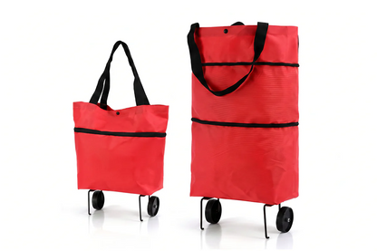 🛒 2-in-1 Foldable Shopping Cart Bag – Carry As A Bag, Roll As A Cart