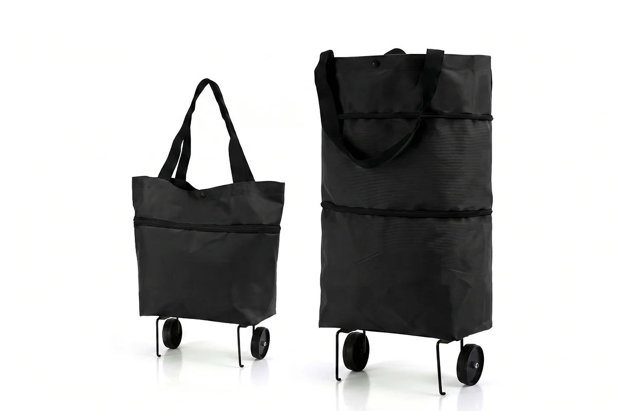 🛒 2-in-1 Foldable Shopping Cart Bag – Carry As A Bag, Roll As A Cart