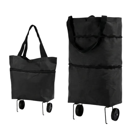 🛒 2-in-1 Foldable Shopping Cart Bag – Carry As A Bag, Roll As A Cart