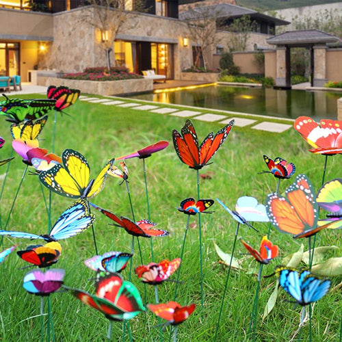 50PCS Lifelike Butterfly Garden Stakes – Add Color & Movement to Your Garden