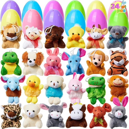 Easter Surprise Eggs: 12-Pack Hidden Plush Animal Toys