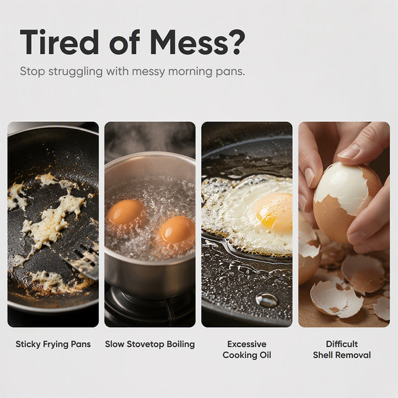 2 EGGS. 60 SECONDS. ZERO PAN.